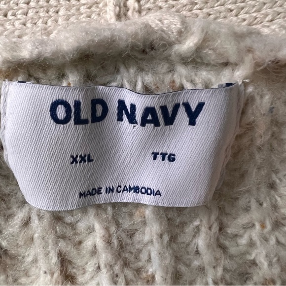Old Navy Shaker-Stitch Button-Front Speckled Cardigan Sweater Size XXL Oversized - Picture 11 of 12